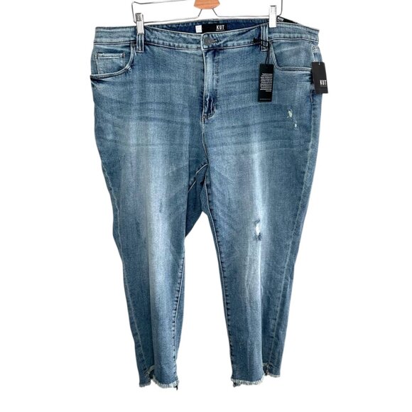 Kut Reese Ankle Straight Leg Medium Wash Blue Denim Jeans 22W - Picture 1 of 14